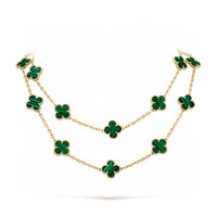 [Luckin Jewelry]CLOVER 20 MOTIFS MALACHITE GOLD