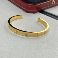 [Luckin Jewelry]LOVE BRACELET 6.1MM 1 DIAMOND OPEN CUFF
