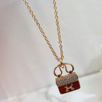 [Luckin Jewelry]CONSTANCE RED PEDANT PINK GOLD NECKLACE