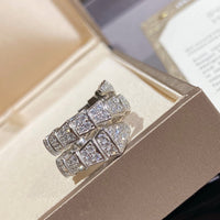 [Luckin Jewelry]SERPENTI DOUBLE RING SILVER DIAMOND PAVED