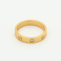 [Luckin Jewelry]LOVE RING 4MM 1 DIAMOND PINK GOLD