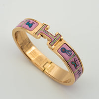[Luckin Jewelry]H PINK GOLD BRACELET PINK CERAMIC