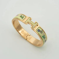 [Luckin Jewelry]H PINK GOLD BRACELET CREAM CERAMIC