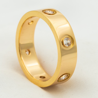 [Luckin Jewelry]LOVE RING 5.5MM 6 DIAMONDS PINK GOLD