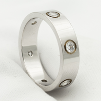 [Luckin Jewelry]LOVE RING 5.5MM 6 DIAMONDS SILVER