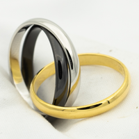 [Luckin Jewelry]TRINITY RING BLACK GOLD SILVER