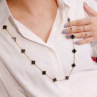 [Luckin Jewelry]CLOVER 20 MOTIFS ONYX ROSE GOLD