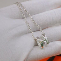 [Luckin Jewelry]HM NECKLACE H LETTER OVAL SERIES