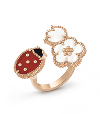 [Luckin Jewelry]LUCKY 3 MOTIF ROSE GOLD RING