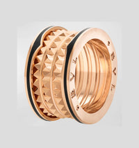 [Luckin Jewelry]ZERO 1 ROCK BLACK CERAMIC PINK GOLD LARGE MODEL