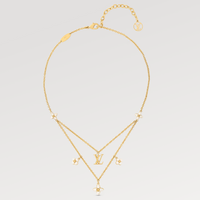 [Luckin Jewelry]FLOWERGRAM GOLD MOP DOUBLE ROW NECKLACE