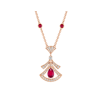 [Luckin Jewelry]DREAM NECKLACE CARNELIAN DIAMOND PINK GOLD