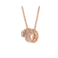 [Luckin Jewelry]SERPENTI PINK GOLD NECKLACE DOUBLE RING DIAMOND