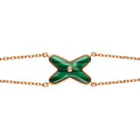 [Luckin Jewelry]JEUX BRACELET MALACHITE PINK GOLD 1 DIAMOND