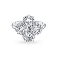 [Luckin Jewelry]LOOP RING FULL MOTIF DIAMOND 16MM SILVE