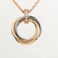[Luckin Jewelry]TRINITY NECKLACE GOLD  DIAMONDS