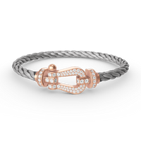 [Luckin Jewelry]FORCE LARGE HORSESHOE FULL DIAMOND BRACELET ROSE GOLD