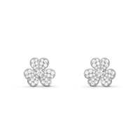 [Luckin Jewelry]FRIVOLE SILVER FLOWER DIAMOND EARRINGS