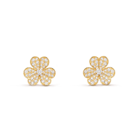 [Luckin Jewelry]FRIVOLE GOLD FLOWER DIAMOND EARRINGS