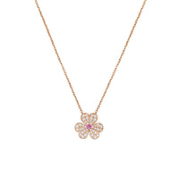 [Luckin Jewelry]FRIVOLE ROSE GOLD FLOWER DIAMOND NECKLACE