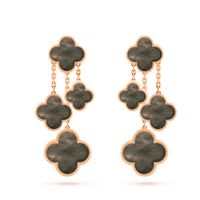 [Luckin Jewelry]CLOVER EARRINGS DARK MOP 4 MOTIFS ROSE GOLD