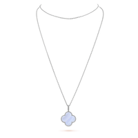 [Luckin Jewelry]CLOVER SILVER CHALCEDONY BIG CLOVER NECKLACE