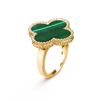 [Luckin Jewelry]CLOVER MALACHITE RING