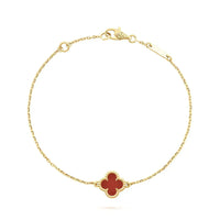 [Luckin Jewelry]CLOVER  CARNELIAN SINGLE FLOWER BRACELET