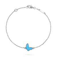 [Luckin Jewelry]BUTTERFLY TURQUOISE BUTTERFLY BRACELET SILVER
