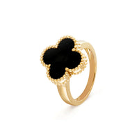 [Luckin Jewelry]CLOVER ONYX RING