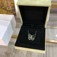 [Luckin Jewelry]LARGE BUTTERFLY SILVER PENDANT DIAMOND NECKLACE